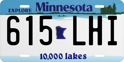 MN license plate 615LHI