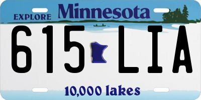 MN license plate 615LIA