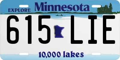 MN license plate 615LIE