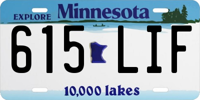 MN license plate 615LIF