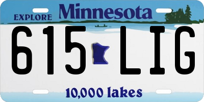 MN license plate 615LIG