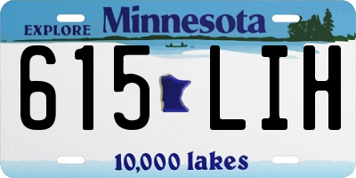 MN license plate 615LIH