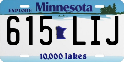 MN license plate 615LIJ