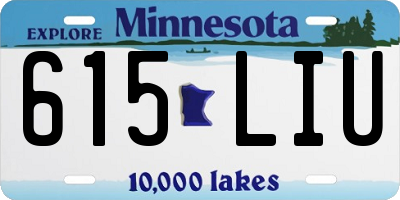 MN license plate 615LIU