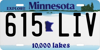 MN license plate 615LIV