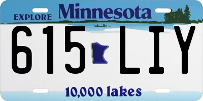 MN license plate 615LIY
