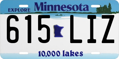 MN license plate 615LIZ
