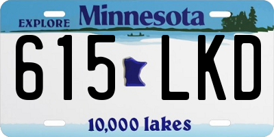 MN license plate 615LKD