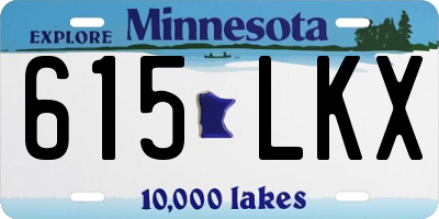 MN license plate 615LKX