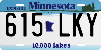 MN license plate 615LKY