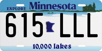 MN license plate 615LLL