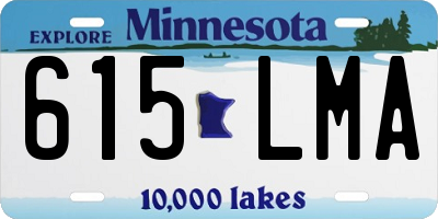 MN license plate 615LMA