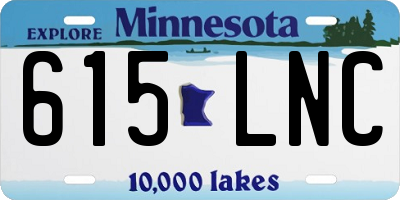 MN license plate 615LNC