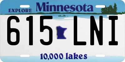 MN license plate 615LNI
