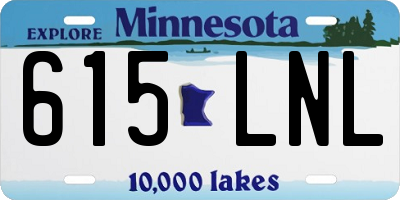 MN license plate 615LNL