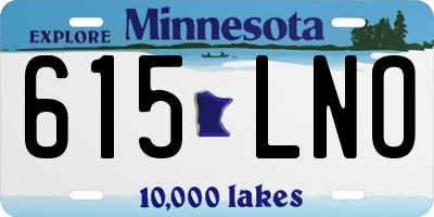 MN license plate 615LNO