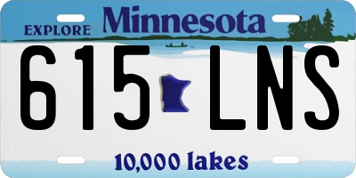 MN license plate 615LNS