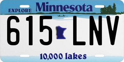 MN license plate 615LNV