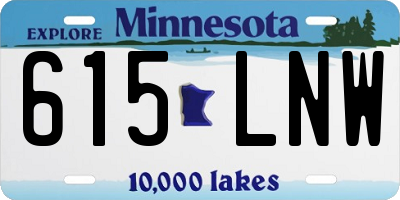 MN license plate 615LNW