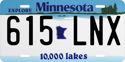 MN license plate 615LNX