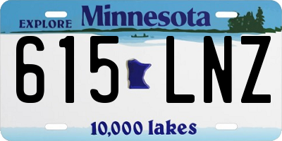 MN license plate 615LNZ