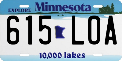 MN license plate 615LOA