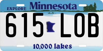 MN license plate 615LOB