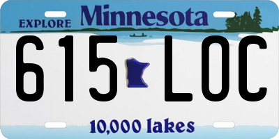 MN license plate 615LOC