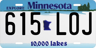 MN license plate 615LOJ