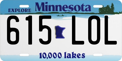 MN license plate 615LOL