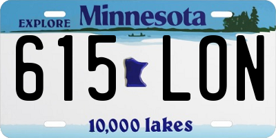 MN license plate 615LON