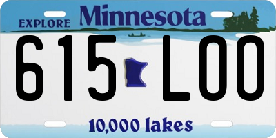 MN license plate 615LOO