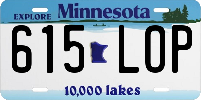 MN license plate 615LOP