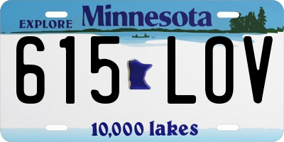 MN license plate 615LOV
