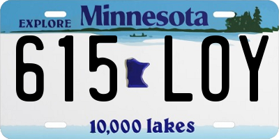 MN license plate 615LOY