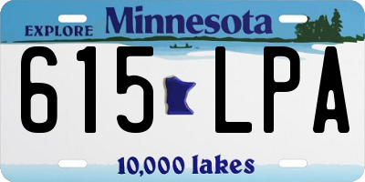 MN license plate 615LPA