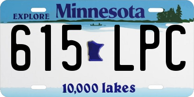 MN license plate 615LPC