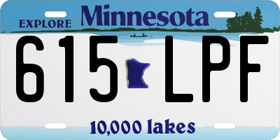 MN license plate 615LPF