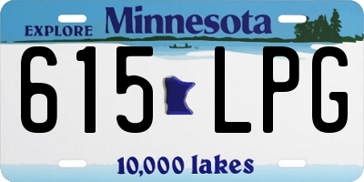 MN license plate 615LPG