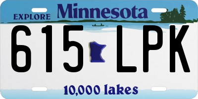 MN license plate 615LPK