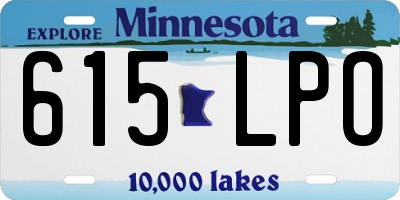 MN license plate 615LPO