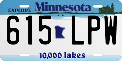 MN license plate 615LPW
