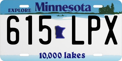 MN license plate 615LPX