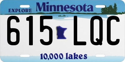 MN license plate 615LQC