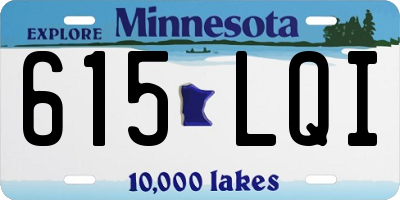 MN license plate 615LQI