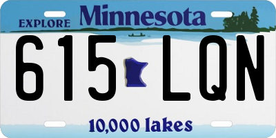 MN license plate 615LQN