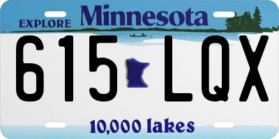 MN license plate 615LQX