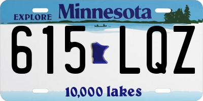 MN license plate 615LQZ