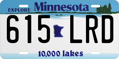 MN license plate 615LRD