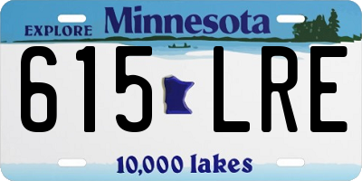 MN license plate 615LRE